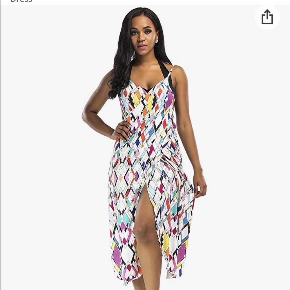 Womens Spaghetti Strap Cover Up Backless Beach Wrap Dress brand new in package